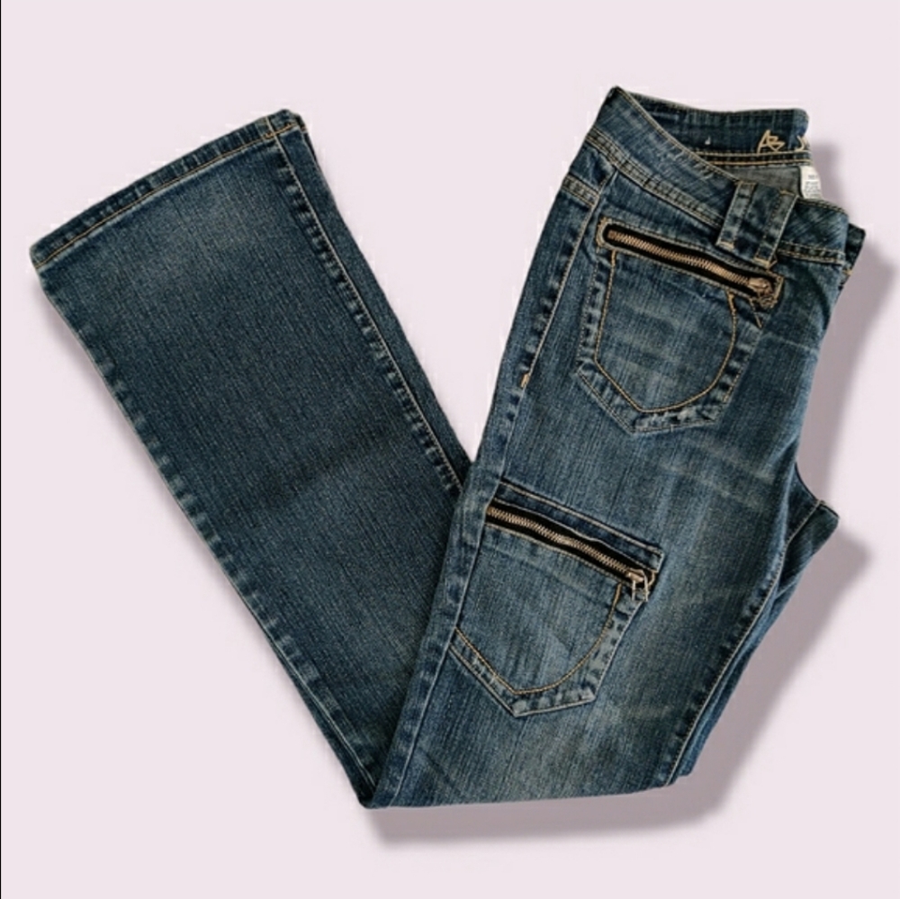 AB Wide Leg Blue Jeans with multiple pockets